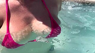 artemisia love shows perfect big tits in micro bikini underwater