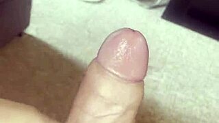 find stepson masturbating in living room and give him blowjob