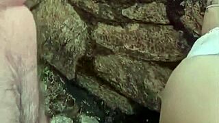 curvy brazilian beauty enjoying outdoor fun with anal plug masked nomads