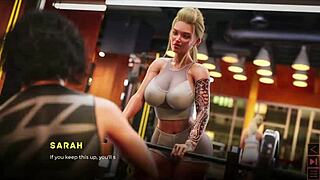 the synthetic milf in bathroom gym public