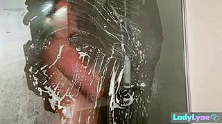 wish you were here ladylyne pressing titties against the glass in the shower