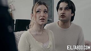 Tiny Student And Boyfriend Seduce Blonde Teacher Together