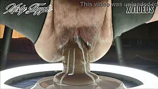 bbw misty thyghs squatting on monster dildo creamy pussy