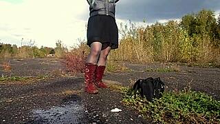 Would you watch a milf piss by the sea?