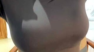 stepmoms big tits bulge in her dress during massage