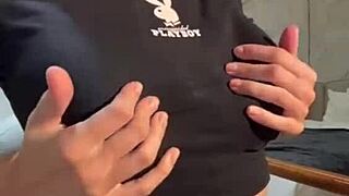 Stepmom Shows Her Nipples In The Bathroom