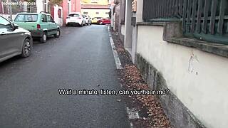 italian milf cheats on husband outdoors for cash with subtitles