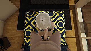 友達の母が廊下でフェラ、3D無修正ヘンタイパロディ