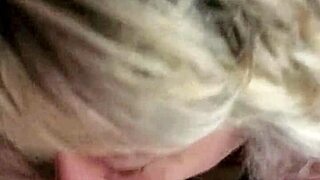 Mature Amateur Surprises with Cum-Filled Blowjob Finish