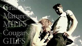 Cougar ujame igračko online za surovi doggystyle seks in denar