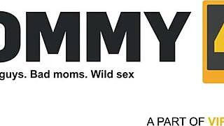 two hairless sluts sharing a hard cock in wild action