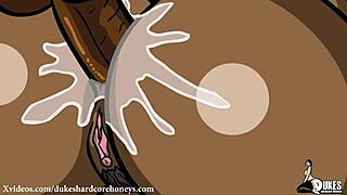 Grote kont zwarte BBW neemt enorme lul in haar kont