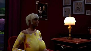 Parodie Sims 4 s 3D kresleným interrasovým akademickým akčním v policejním příběhu.