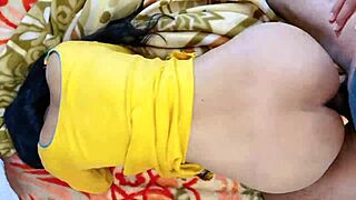 Indian stepmom shares hotel bed with stepson for anal action