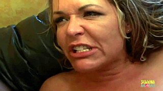 Smutsig blond milf ansiktsknullad och våt fitta creampied hårt