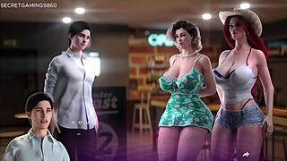 Сексуальная пышногрудая мачеха показывает свои огромные сиськи в игре Apocalust 20 3D