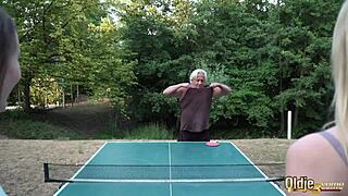 Horny teens bang fat grandpa till he cums