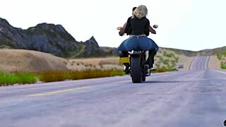 Figliastro Condivide la Biker Milf Matrigna per Doppio Scopamento Interrazziale Rude