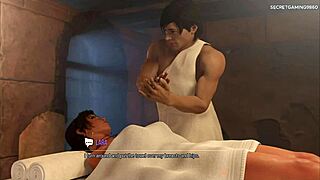 Массаж становится диким с счастливым концом для Lara Croft в 3D хентае!