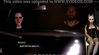 ब्रूनेट मिल्फ कॉर्सेट में बार पर स्ट्रिप करती है हेंटाई एप 5 में