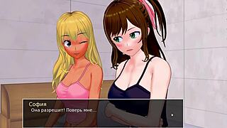 HSチューター パート30：大きな乳首を露出した全裸ゲームプレイ