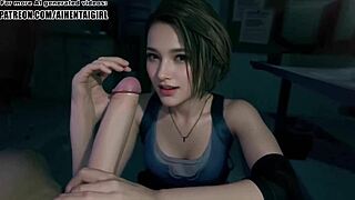 Вау, Джилл Валентайн в косплее дрочит в нецензурированном хентае Resident Evil!