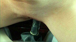 I’m overwhelmed watching this redhead quickie with gearshift action and ass pounding.