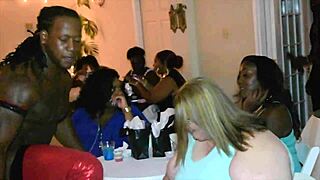 Jamaican stripper shocks milfs with wild surprise