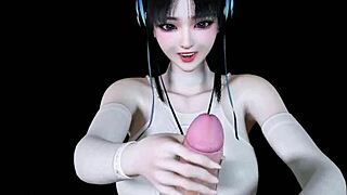 3D collegeslut med stora tuttar bedrar i sexig lingerie med enorm kuk