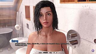 Грудастая сводная сестра поймана в горячем душе