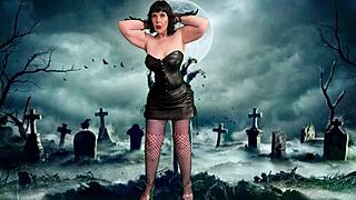 Abuela Carmen sola con vibrador y chupando pezones hasta correrse