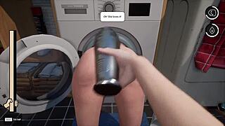 Μητριά κολλημένη στο πλυντήριο, αστείος στιγμή παιχνιδιού