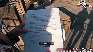 Echt tyskt blind date med blond MILF på gatan, hur går det?