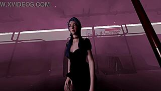 3D大胸亚洲脱衣舞娘在撕裂服装中被猛烈操