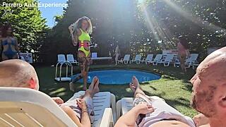 泳池疯狂群交派对爆发