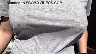 Belle-mère excitée Artemisia Love fait rebondir ses gros seins en extérieur dans une séance sauvage