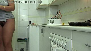 AMATEUR CUCKOLD WIFE FUCKED BY STEPSON IN KITCHEN! HUSBAND AT WORK!