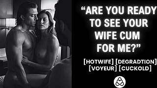 Desperate wife takes creampie fuck in front of humiliated husband for real amateur cuckold action