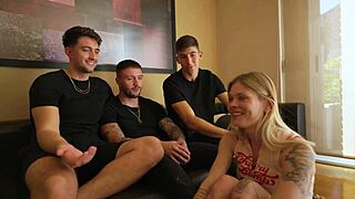 Her Boyfriend Lent Her To Us For Wild Gangbang With Double Penetration Choking Face Fucking Gagging Cum In Mouth - Sammm Next Door